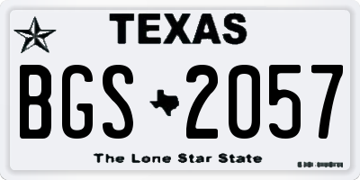 TX license plate BGS2057