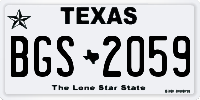 TX license plate BGS2059