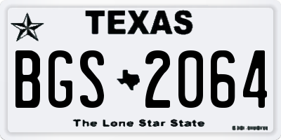 TX license plate BGS2064