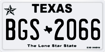 TX license plate BGS2066