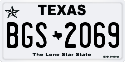 TX license plate BGS2069