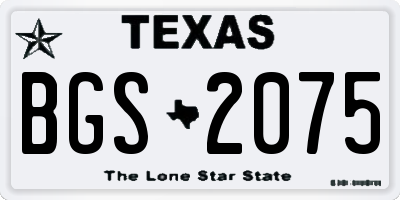 TX license plate BGS2075