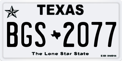 TX license plate BGS2077
