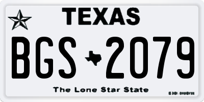 TX license plate BGS2079