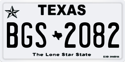 TX license plate BGS2082