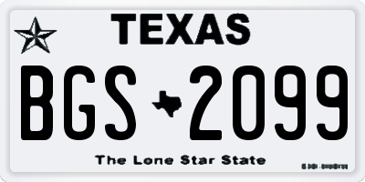 TX license plate BGS2099