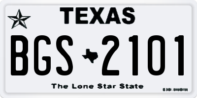 TX license plate BGS2101