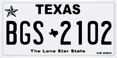 TX license plate BGS2102