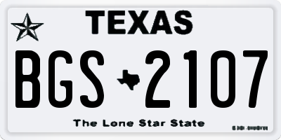 TX license plate BGS2107