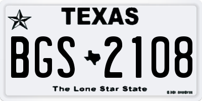 TX license plate BGS2108