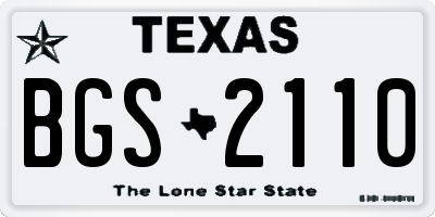 TX license plate BGS2110