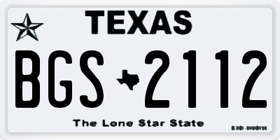 TX license plate BGS2112
