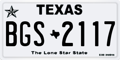 TX license plate BGS2117