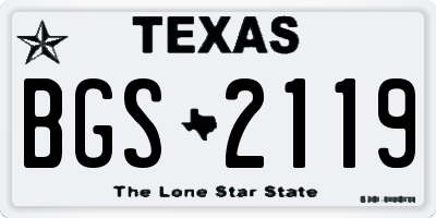 TX license plate BGS2119