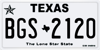 TX license plate BGS2120