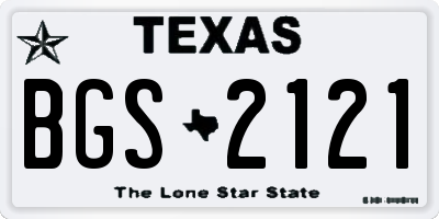 TX license plate BGS2121