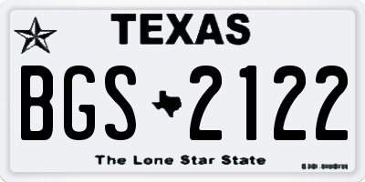 TX license plate BGS2122