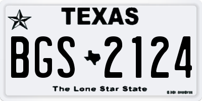 TX license plate BGS2124