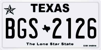 TX license plate BGS2126