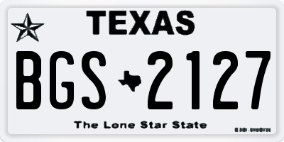 TX license plate BGS2127