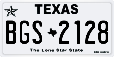 TX license plate BGS2128