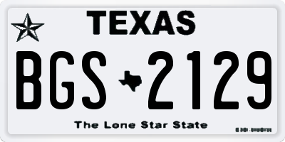 TX license plate BGS2129