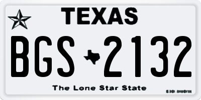 TX license plate BGS2132
