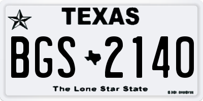 TX license plate BGS2140