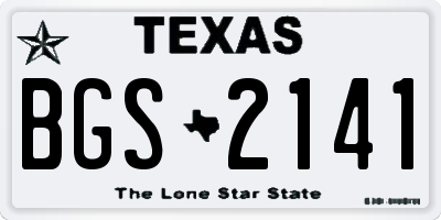 TX license plate BGS2141