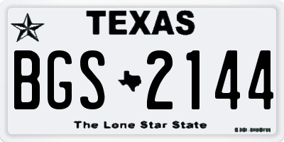 TX license plate BGS2144