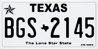 TX license plate BGS2145