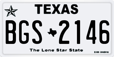TX license plate BGS2146