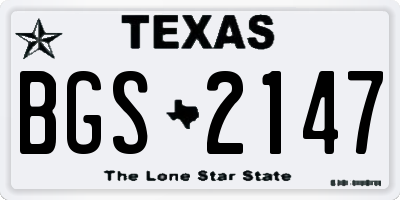 TX license plate BGS2147