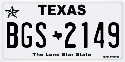 TX license plate BGS2149