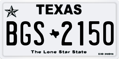 TX license plate BGS2150