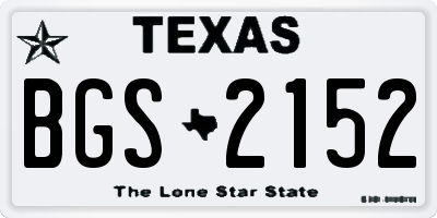 TX license plate BGS2152
