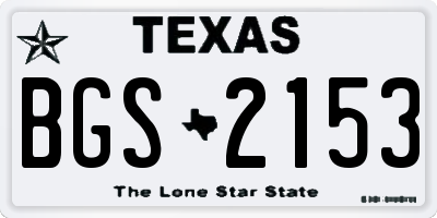 TX license plate BGS2153