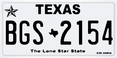 TX license plate BGS2154