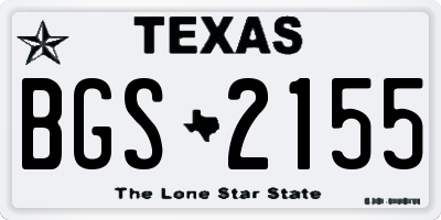 TX license plate BGS2155
