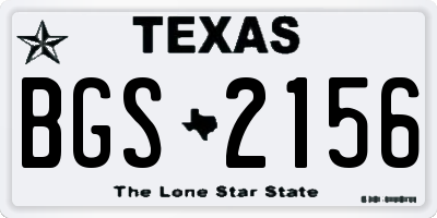 TX license plate BGS2156