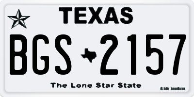 TX license plate BGS2157