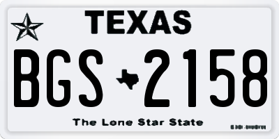 TX license plate BGS2158