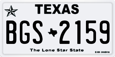 TX license plate BGS2159