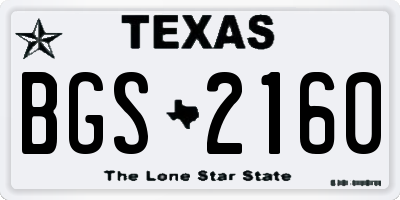 TX license plate BGS2160