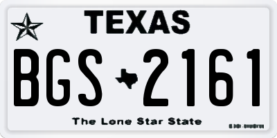 TX license plate BGS2161