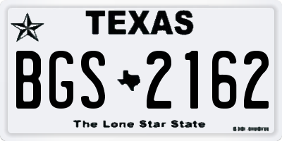 TX license plate BGS2162