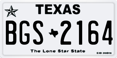 TX license plate BGS2164