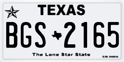 TX license plate BGS2165