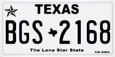 TX license plate BGS2168