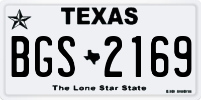 TX license plate BGS2169